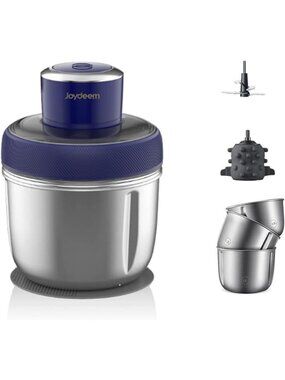 Electric Food Processor & Meat Grinder with Garlic Peeler, 3 Stainless Steel